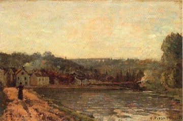 ブージヴァルのセーヌ川のほとり 1871年 カミーユ・ピサロ 風景 小川 Oil Paintings
